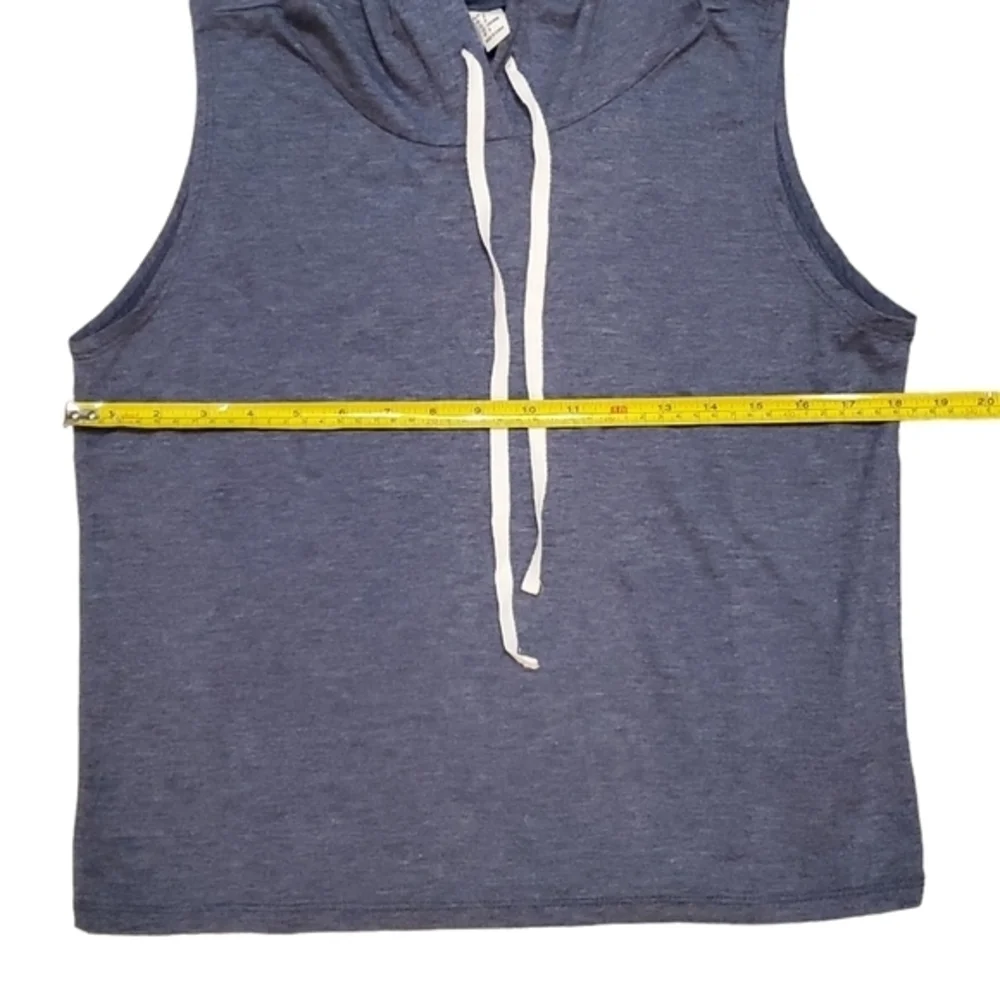SweatyRocks Women's Blue Summer Sleeveless‎ Hooded Tank Top T-Shirt Small